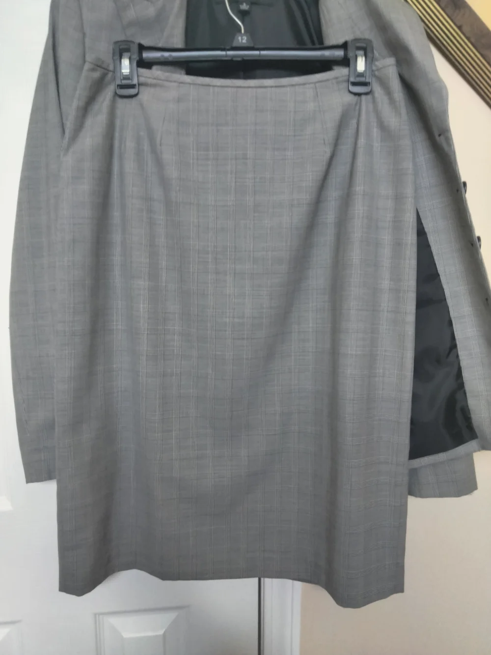 Kasper Gray Plaid Women's Suit Jacket and Skirt